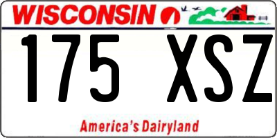 WI license plate 175XSZ