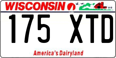 WI license plate 175XTD