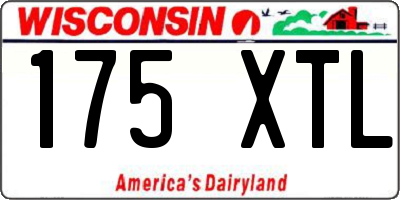 WI license plate 175XTL