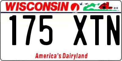WI license plate 175XTN