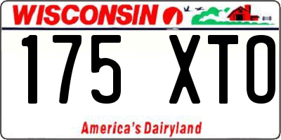 WI license plate 175XTO