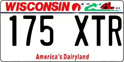 WI license plate 175XTR