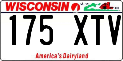 WI license plate 175XTV