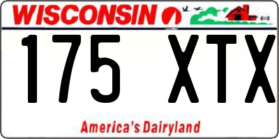 WI license plate 175XTX