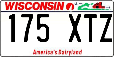 WI license plate 175XTZ