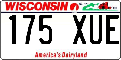 WI license plate 175XUE
