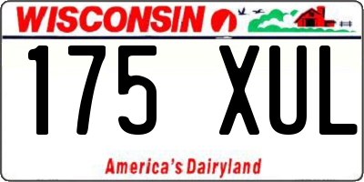WI license plate 175XUL