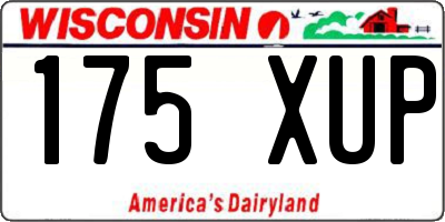 WI license plate 175XUP