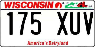 WI license plate 175XUV