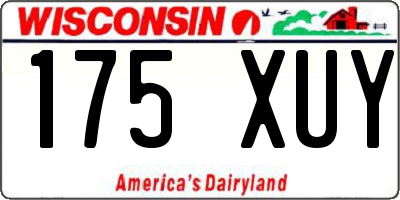 WI license plate 175XUY