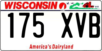 WI license plate 175XVB