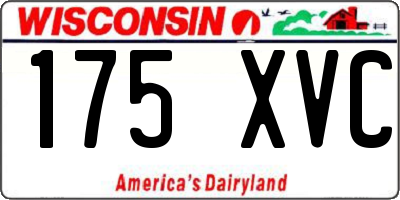 WI license plate 175XVC
