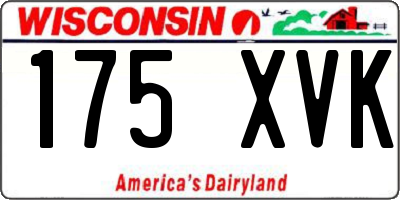 WI license plate 175XVK