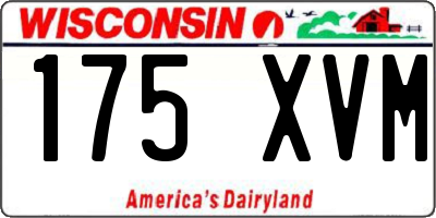 WI license plate 175XVM