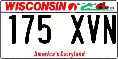 WI license plate 175XVN