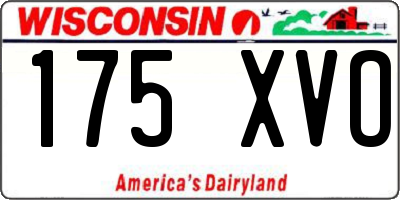 WI license plate 175XVO