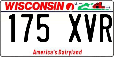 WI license plate 175XVR