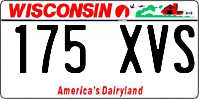 WI license plate 175XVS