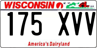 WI license plate 175XVV