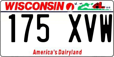WI license plate 175XVW