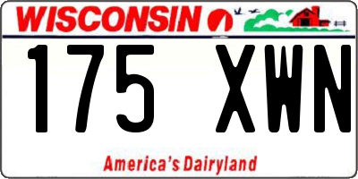 WI license plate 175XWN