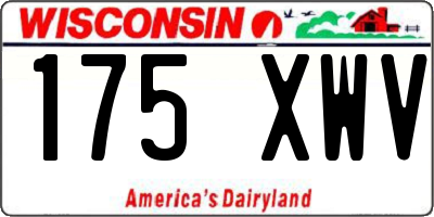 WI license plate 175XWV