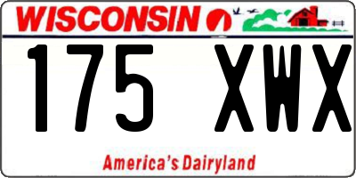 WI license plate 175XWX