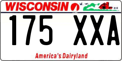 WI license plate 175XXA