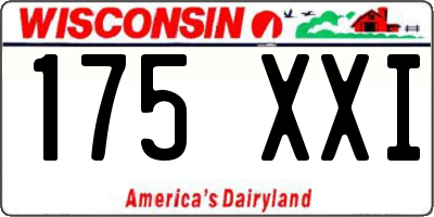 WI license plate 175XXI