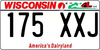 WI license plate 175XXJ