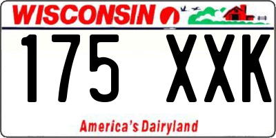 WI license plate 175XXK
