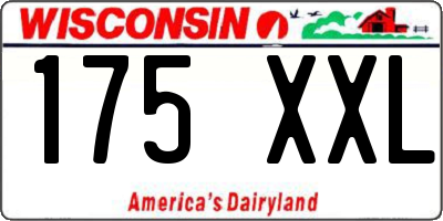 WI license plate 175XXL