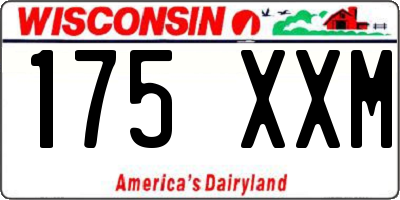 WI license plate 175XXM