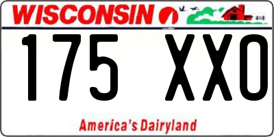 WI license plate 175XXO