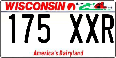 WI license plate 175XXR
