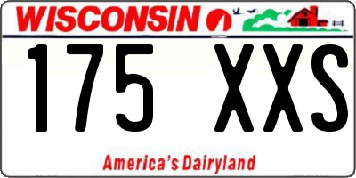 WI license plate 175XXS