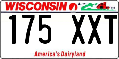 WI license plate 175XXT