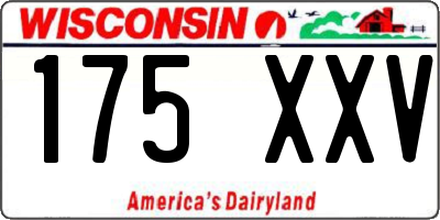WI license plate 175XXV