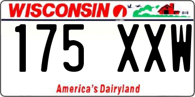 WI license plate 175XXW