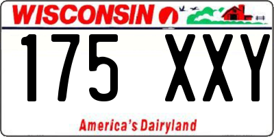 WI license plate 175XXY