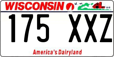 WI license plate 175XXZ