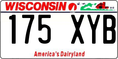 WI license plate 175XYB