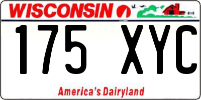 WI license plate 175XYC