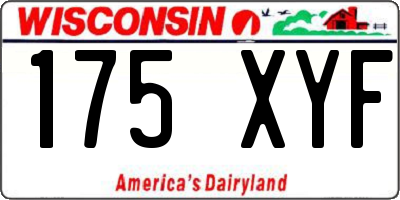 WI license plate 175XYF