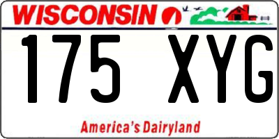 WI license plate 175XYG