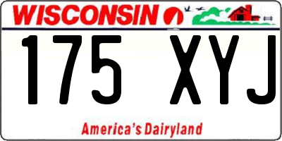 WI license plate 175XYJ