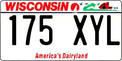 WI license plate 175XYL