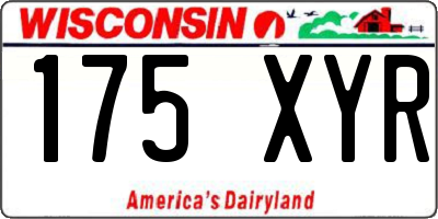 WI license plate 175XYR