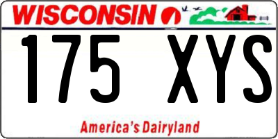 WI license plate 175XYS