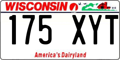 WI license plate 175XYT